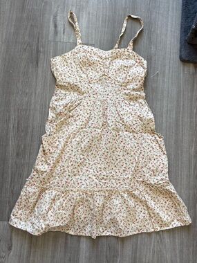 Mossimo Supply Co. Cream Floral Camisole with Pink Print